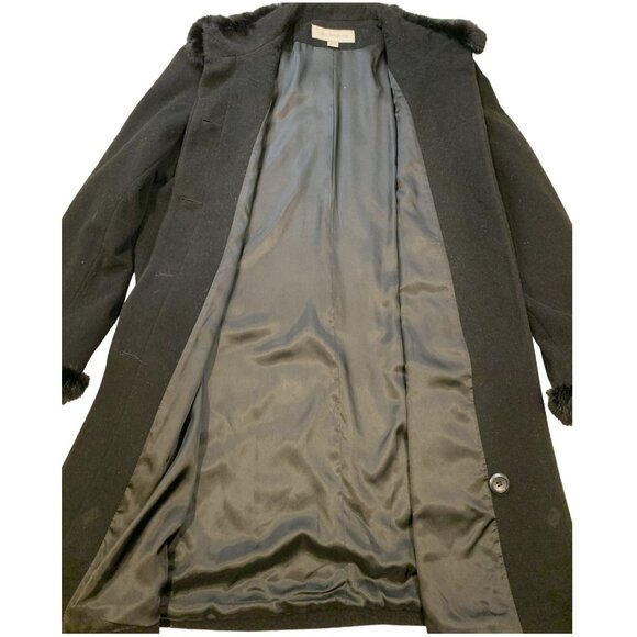 Liz Claiborne Coat Womens 18 Faux Fur Collar Cuffs Wool Blend Lined Classic - Picture 6 of 10
